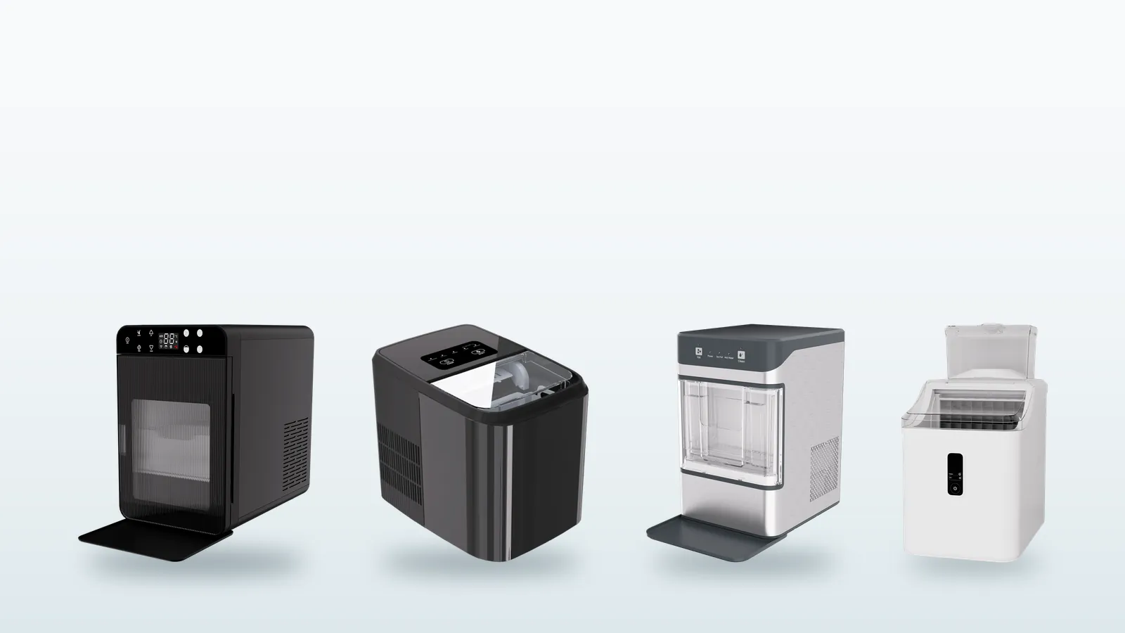 One XIMIVA ice maker for each ice type: sphere, bullet, nugget and cube